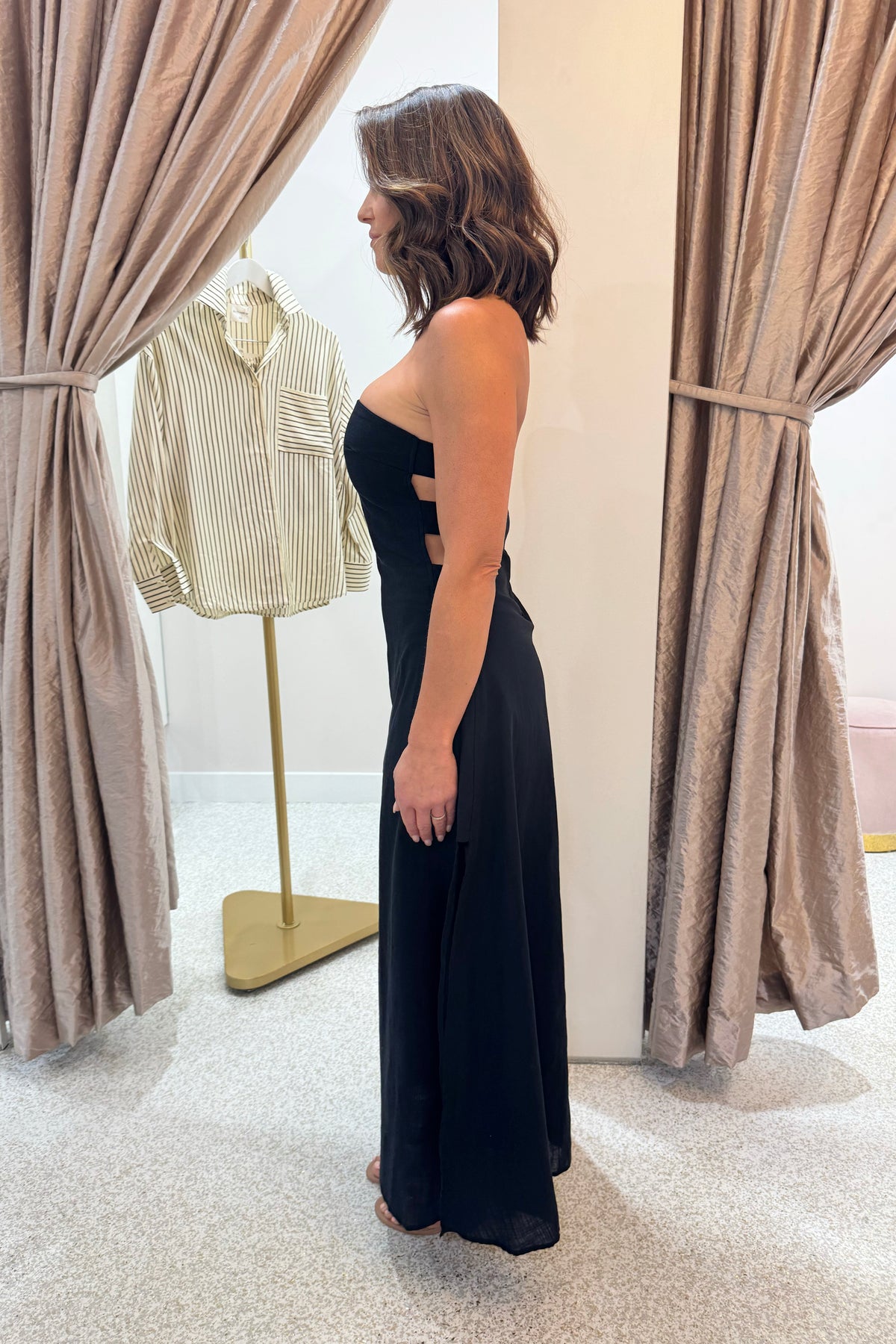 Chosen By Fifi & Annie The Palermo Linen Maxi Dress | Black