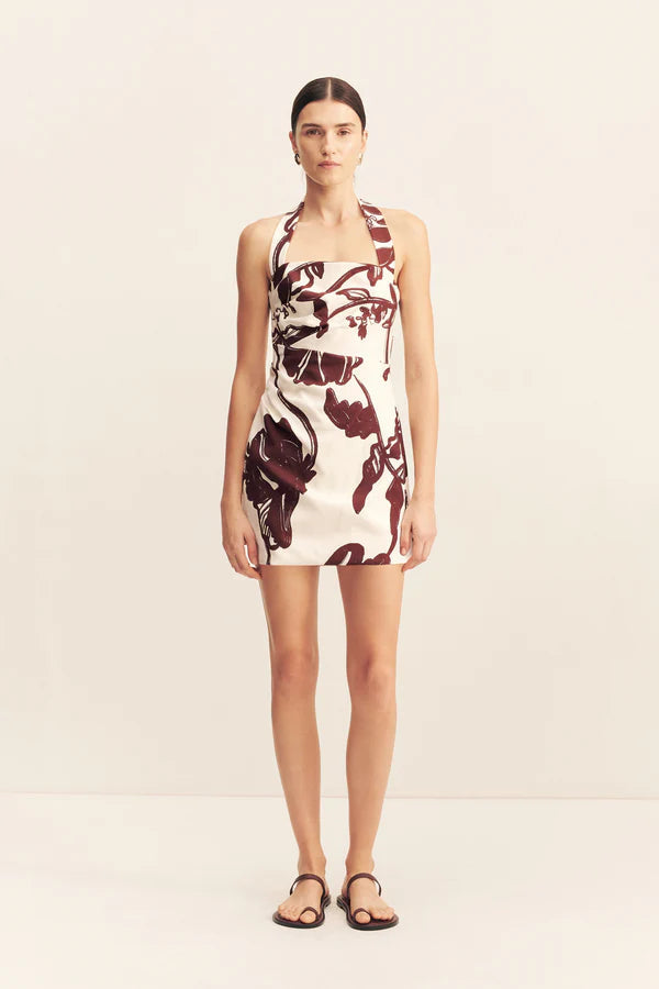 Shona Joy Emmett Halter Draped Mini Dress | Redwood Wallpaper