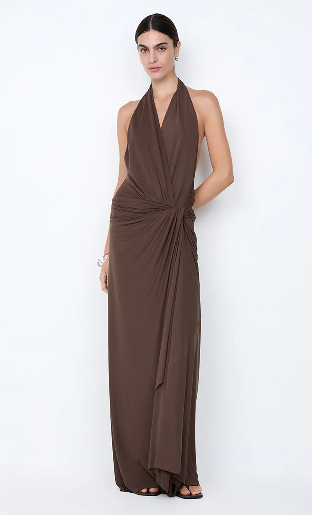Bec + Bridge Clementine Twist Dress | Milk Chocolate - Fifi & Annie Bec + Bridge Clementine Twist Dress | Milk Chocolate - Fifi & Annie