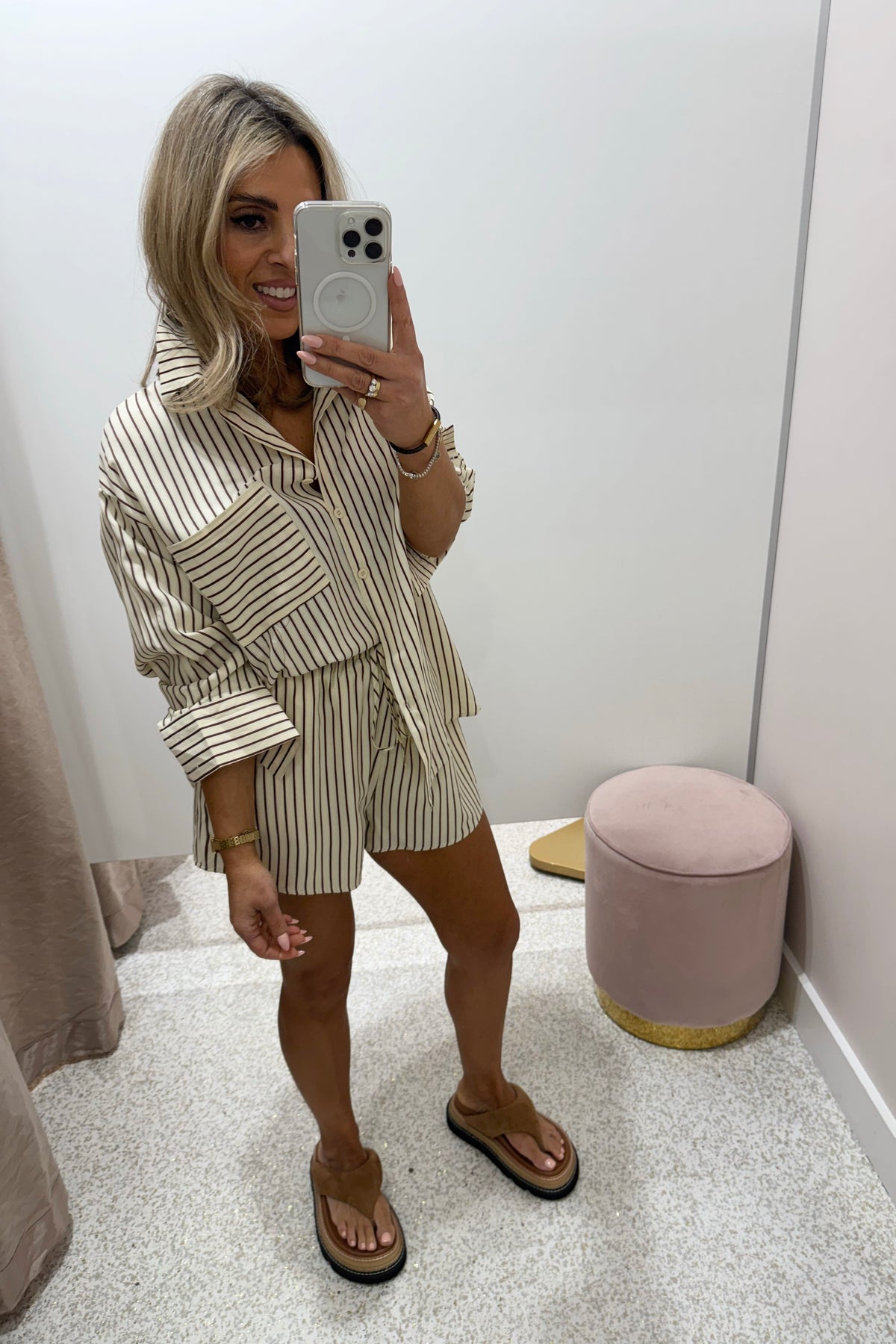 Chosen By Fifi & Annie The Taranto Shirting Set | Butter/Brown