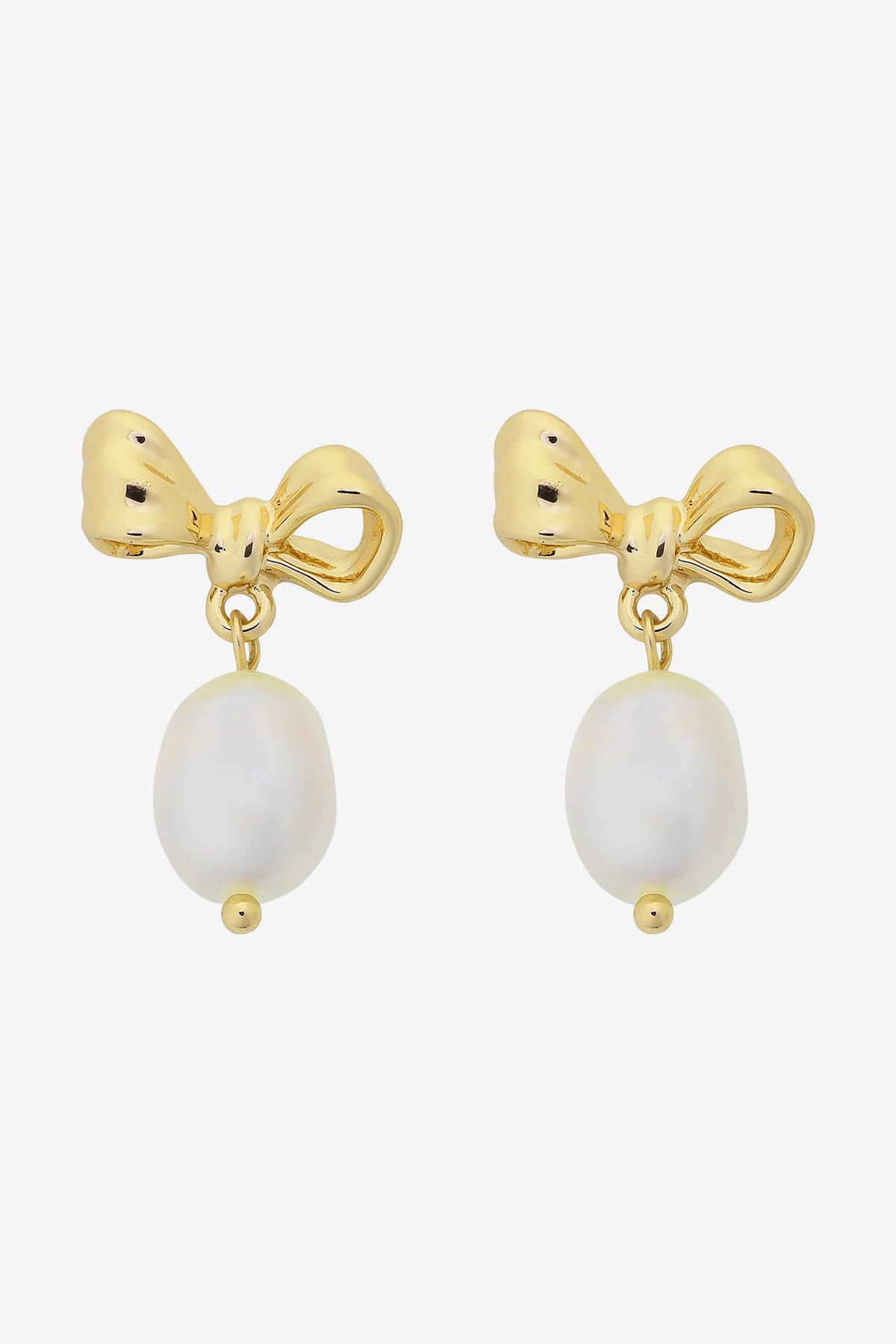 Liberte Alice Bow Pearl Earring | Gold