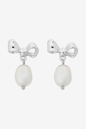 Liberte Alice Bow Pearl Earring | Silver