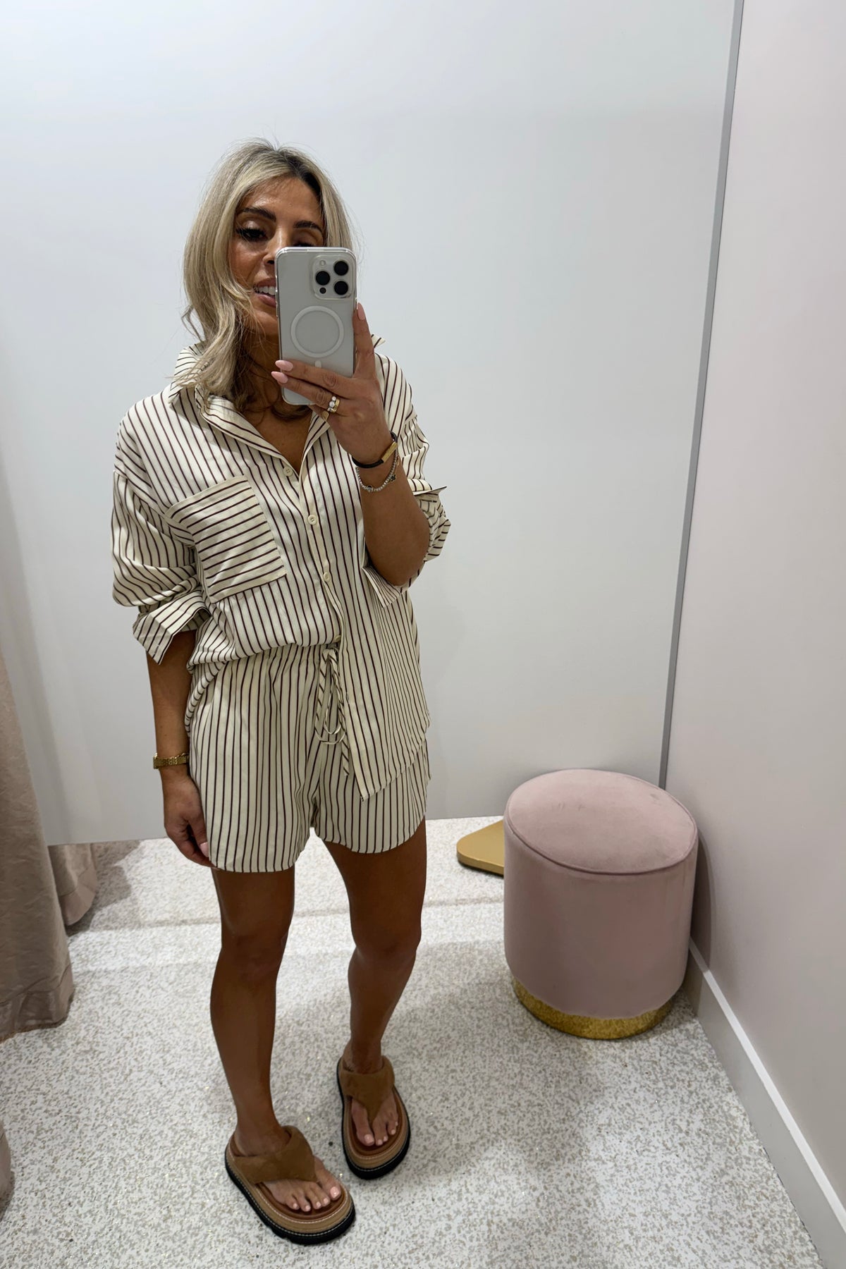 Chosen By Fifi & Annie The Taranto Shirting Set | Butter/Brown