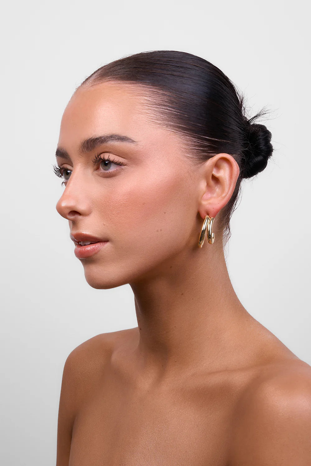Liberte Neve Double Hoop Earring | Gold