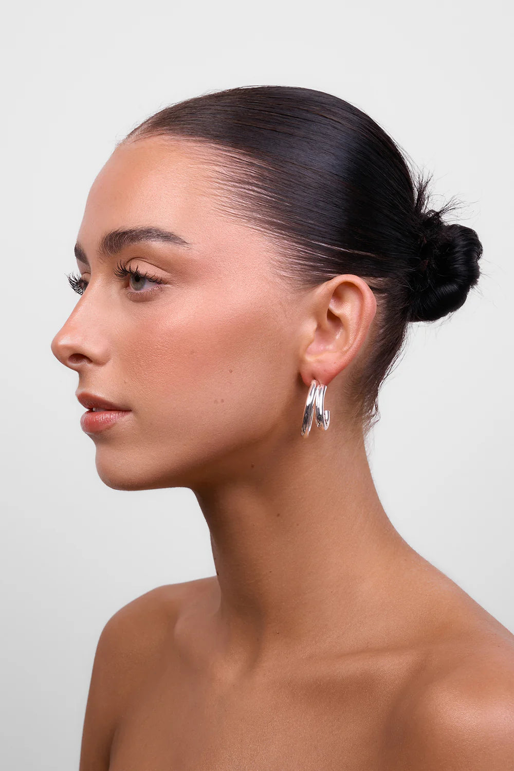 Liberte Neve Double Hoop Earring | Silver