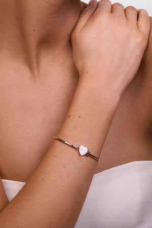 Liberte Myra Heart Bangle | Rose Gold