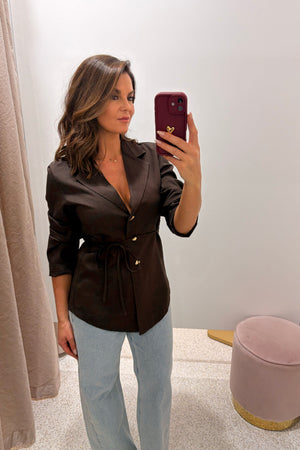 Chosen By Fifi & Annie The Lottie Lightweight Blazer | Chocolate