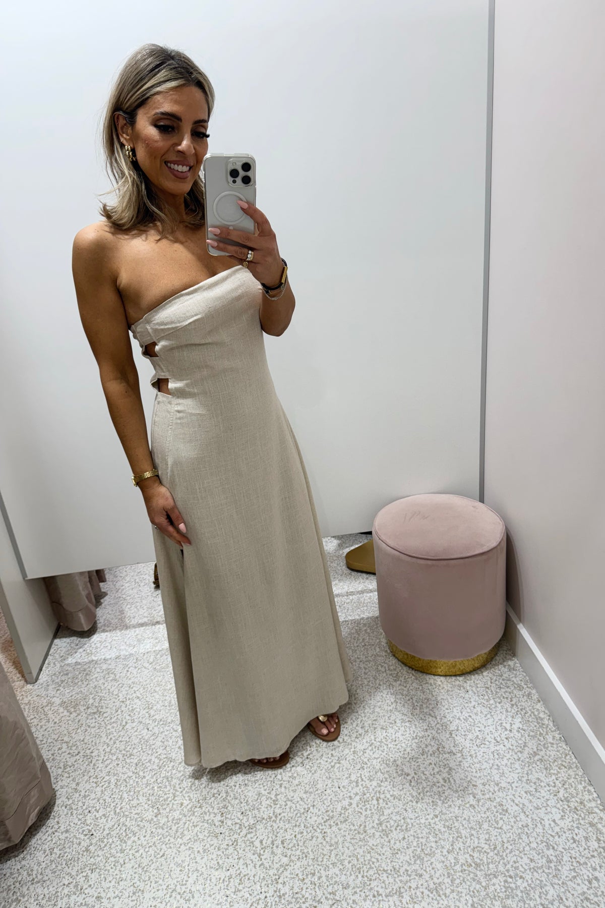 Chosen By Fifi & Annie The Palermo Linen Maxi Dress | Natural