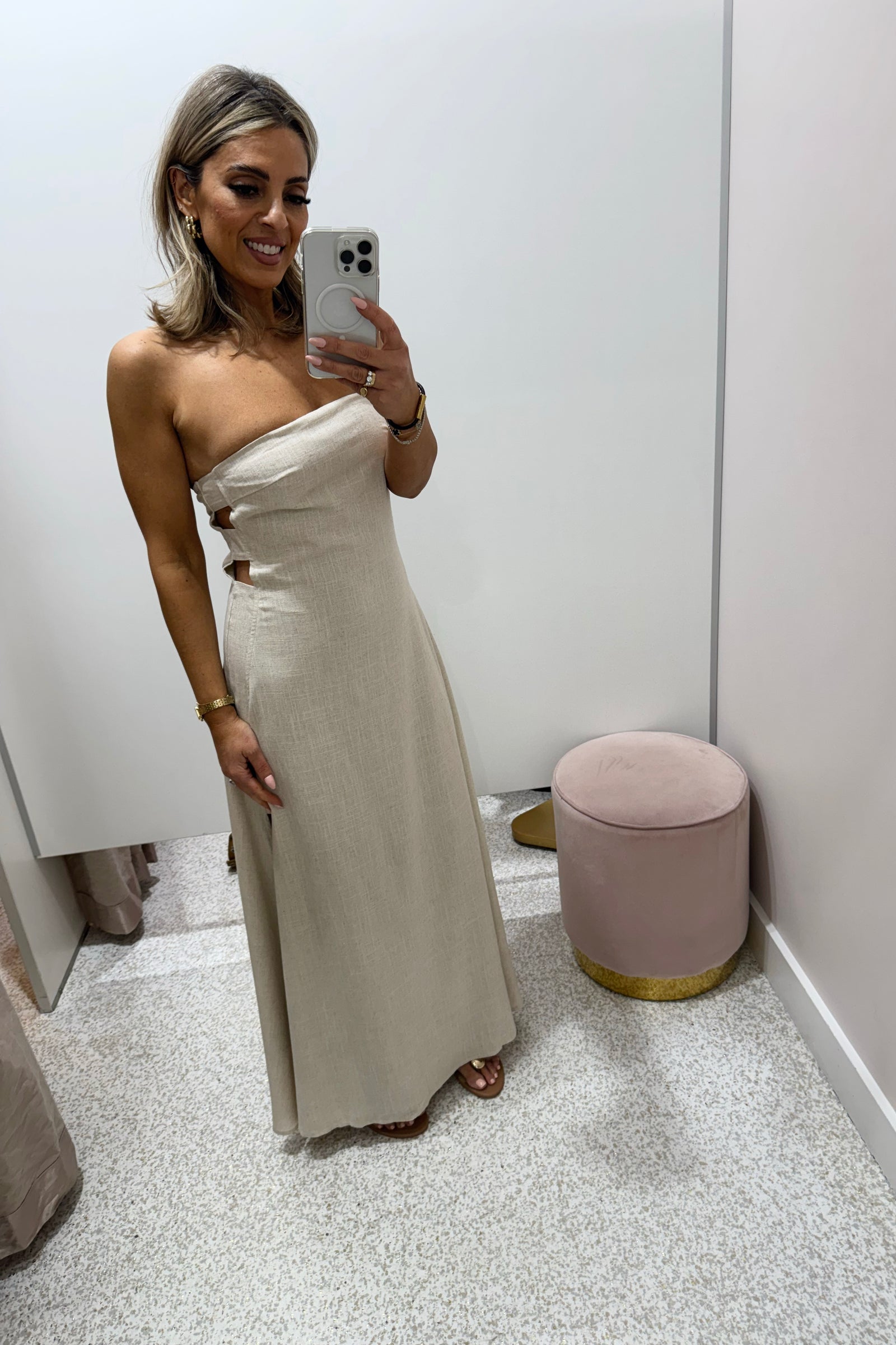 Chosen By Fifi & Annie The Palermo Linen Maxi Dress | Natural