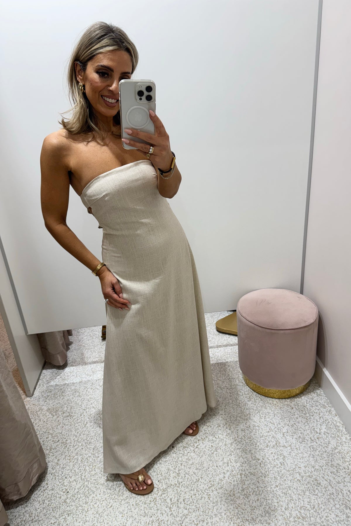 Chosen By Fifi & Annie The Palermo Linen Maxi Dress | Natural