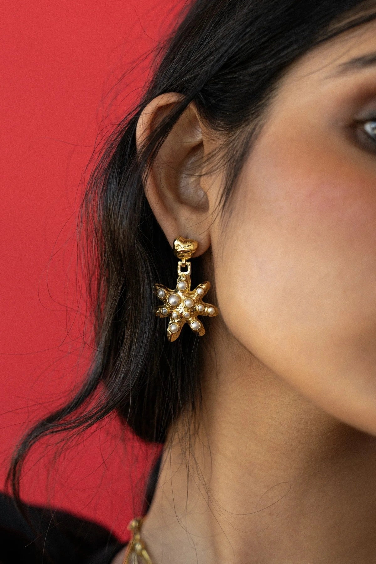 Mountain & Moon Pari Earrings | Gold
