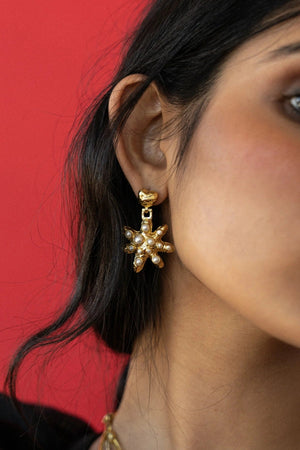 Mountain & Moon Pari Earrings | Gold