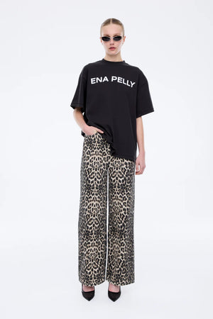 Ena Pelly Chloe Oversized Core Logo Tee | Vintage Black