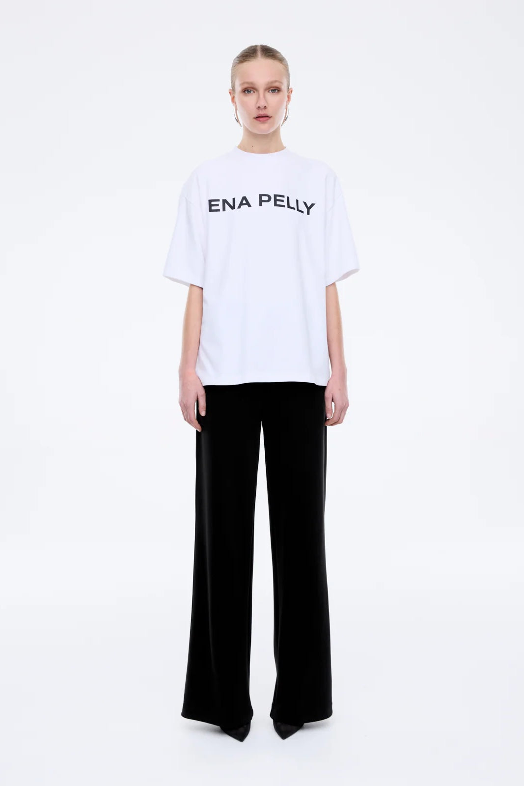 Ena Pelly Chloe Oversized Core Logo Tee | White