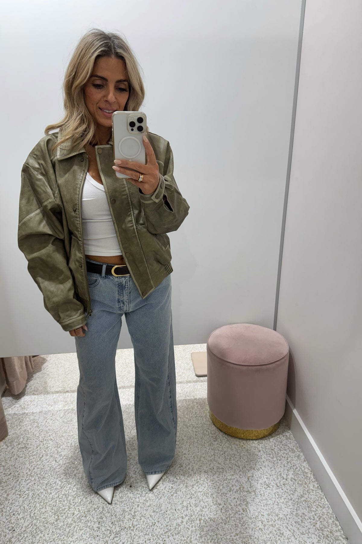 Chosen By Fifi & Annie The Vintage Faux Leather Bomber Jacket | Moss || BEST SELLER RESTOCKED PRE-ORDER ETA 9/05/2026