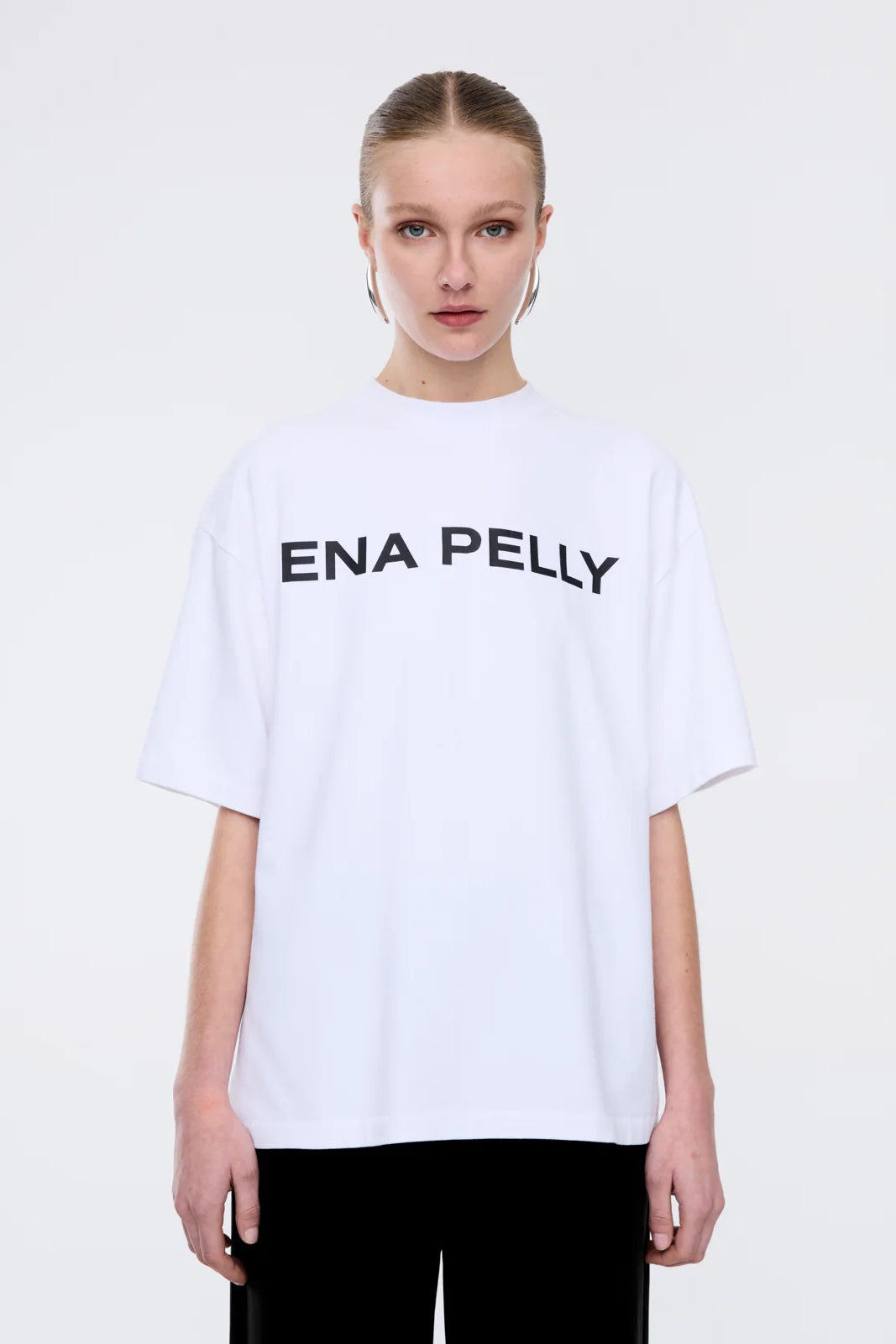 Ena Pelly Chloe Oversized Core Logo Tee | White