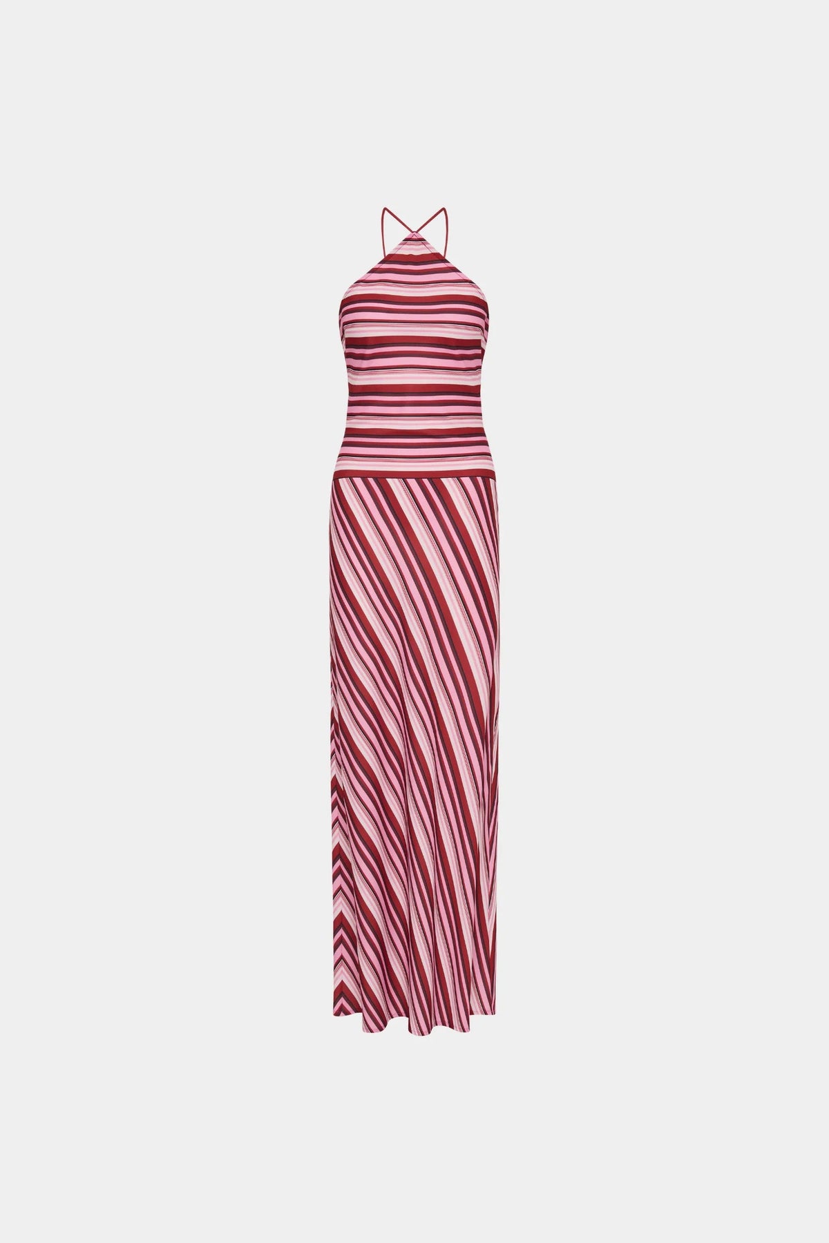 By Harper Lu Halter Maxi Dress | Magenta Stripe
