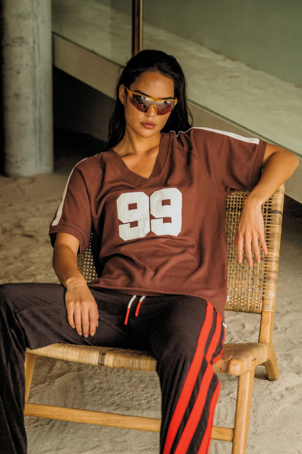 Araminta James Chilli Waffle Tee | Mocha || PRE ORDER ETA 13/01/2026