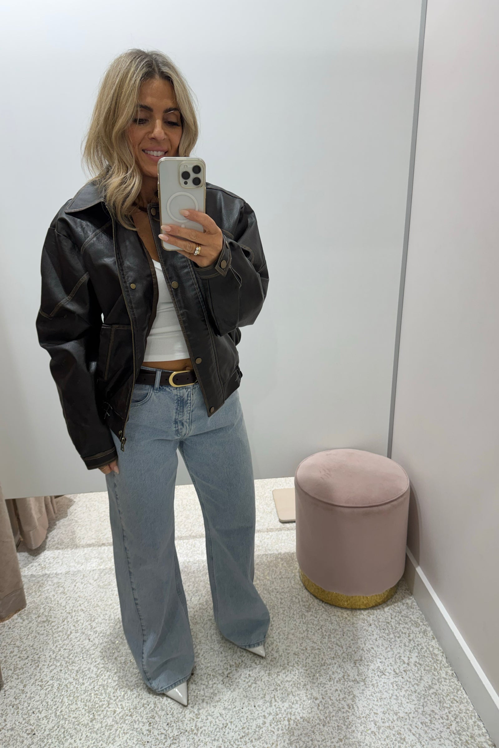 Chosen By Fifi & Annie The Vintage Faux Leather Bomber Jacket | Chocolate || BEST SELLER Restocked