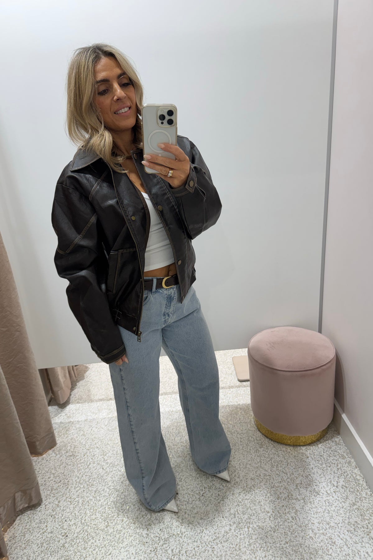 Chosen By Fifi & Annie The Vintage Faux Leather Bomber Jacket | Chocolate || BEST SELLER RESTOCKED