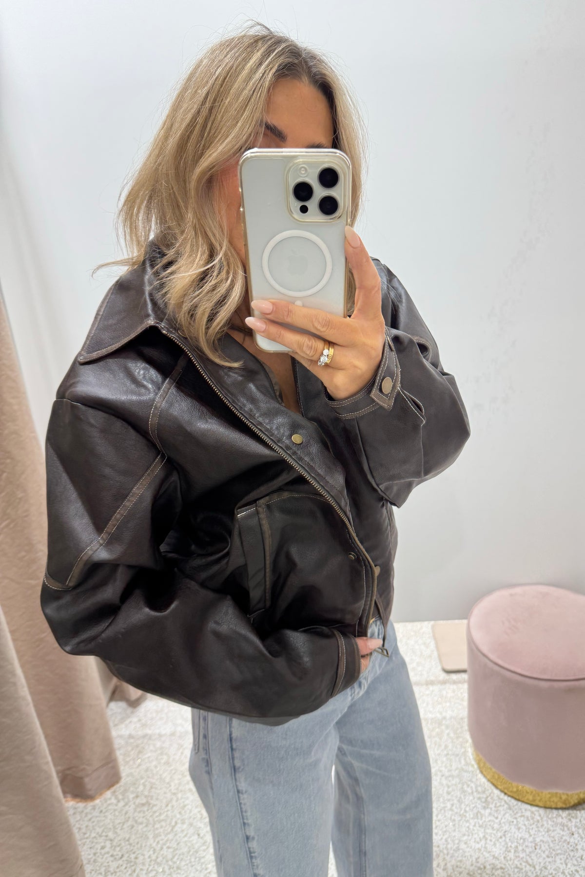 Chosen By Fifi & Annie The Vintage Faux Leather Bomber Jacket | Chocolate || BEST SELLER RESTOCKED