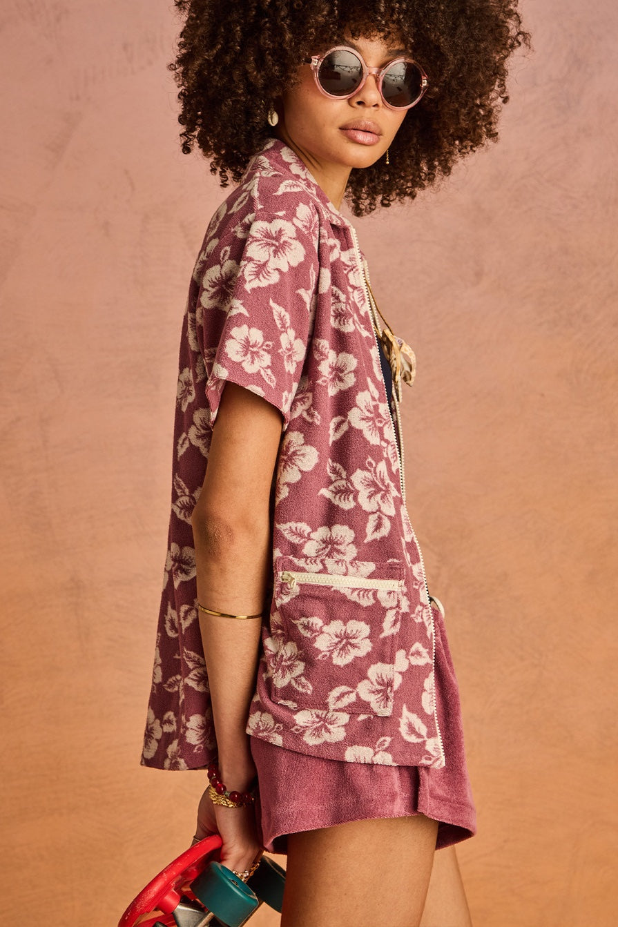 The Upside Lahaina Cabana Zip Shirt | Floral || PRE-ORDER ETA 17/01/2028