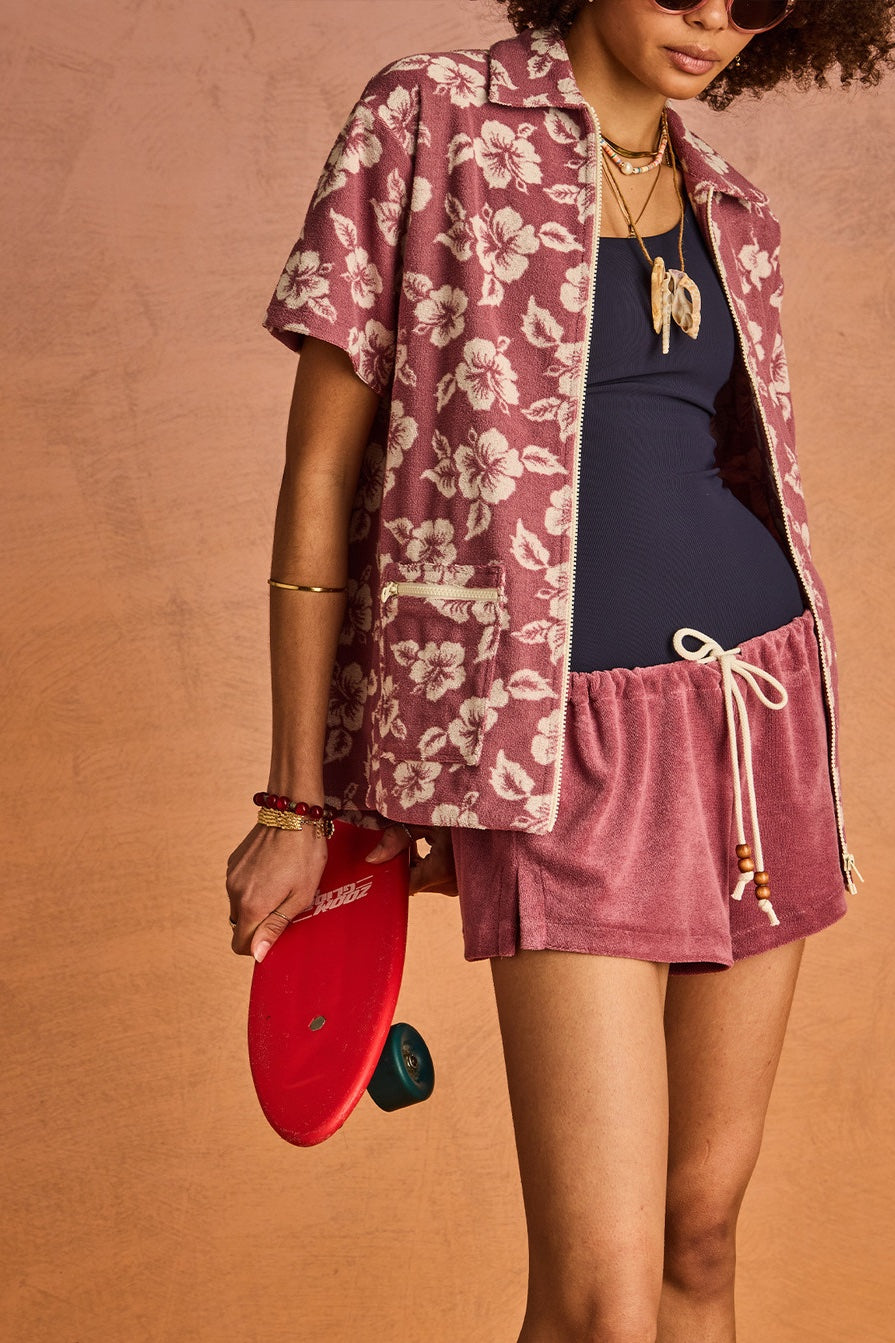 The Upside Lahaina Cabana Zip Shirt | Floral || PRE-ORDER ETA 17/01/2028