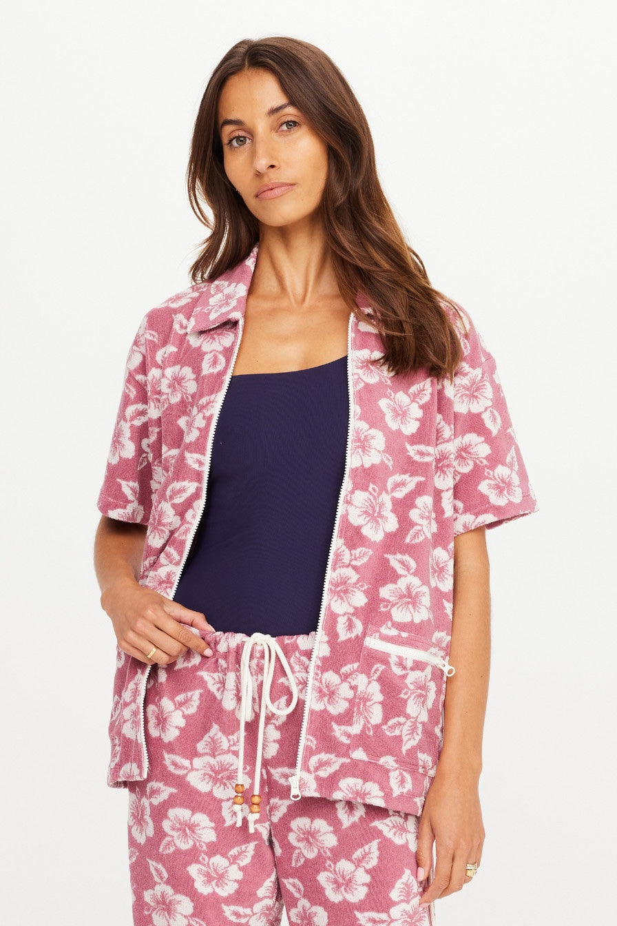 The Upside Lahaina Cabana Zip Shirt | Floral || PRE-ORDER ETA 17/01/2028