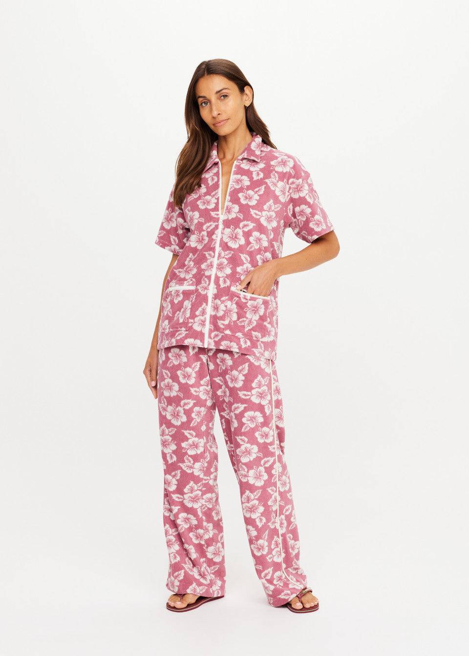 The Upside Lahaina Cabana Zip Shirt | Floral || PRE-ORDER ETA 17/01/2028