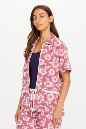 The Upside Lahaina Cabana Zip Shirt | Floral || PRE-ORDER ETA 17/01/2028