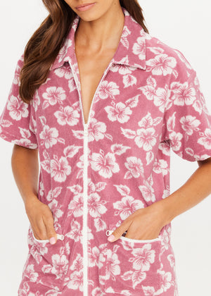 The Upside Lahaina Cabana Zip Shirt | Floral || PRE-ORDER ETA 17/01/2028