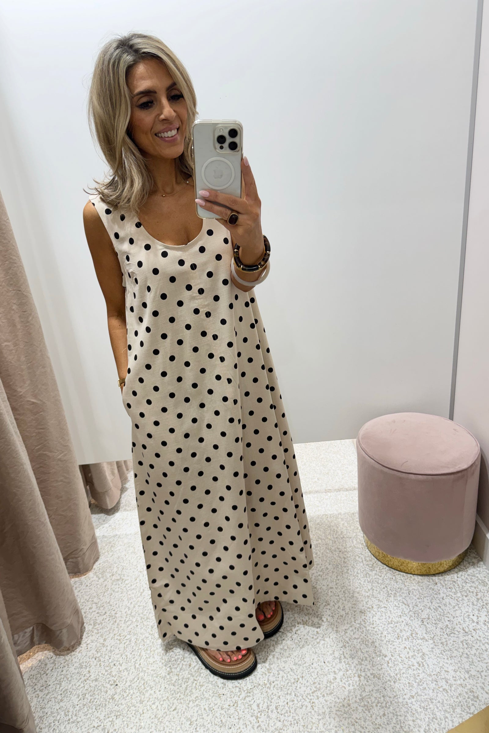 Chosen By Fifi & Annie The Luella Cotton Swing Dress | Polka Dot