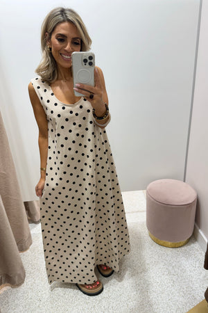 Chosen By Fifi & Annie The Luella Cotton Swing Dress | Polka Dot