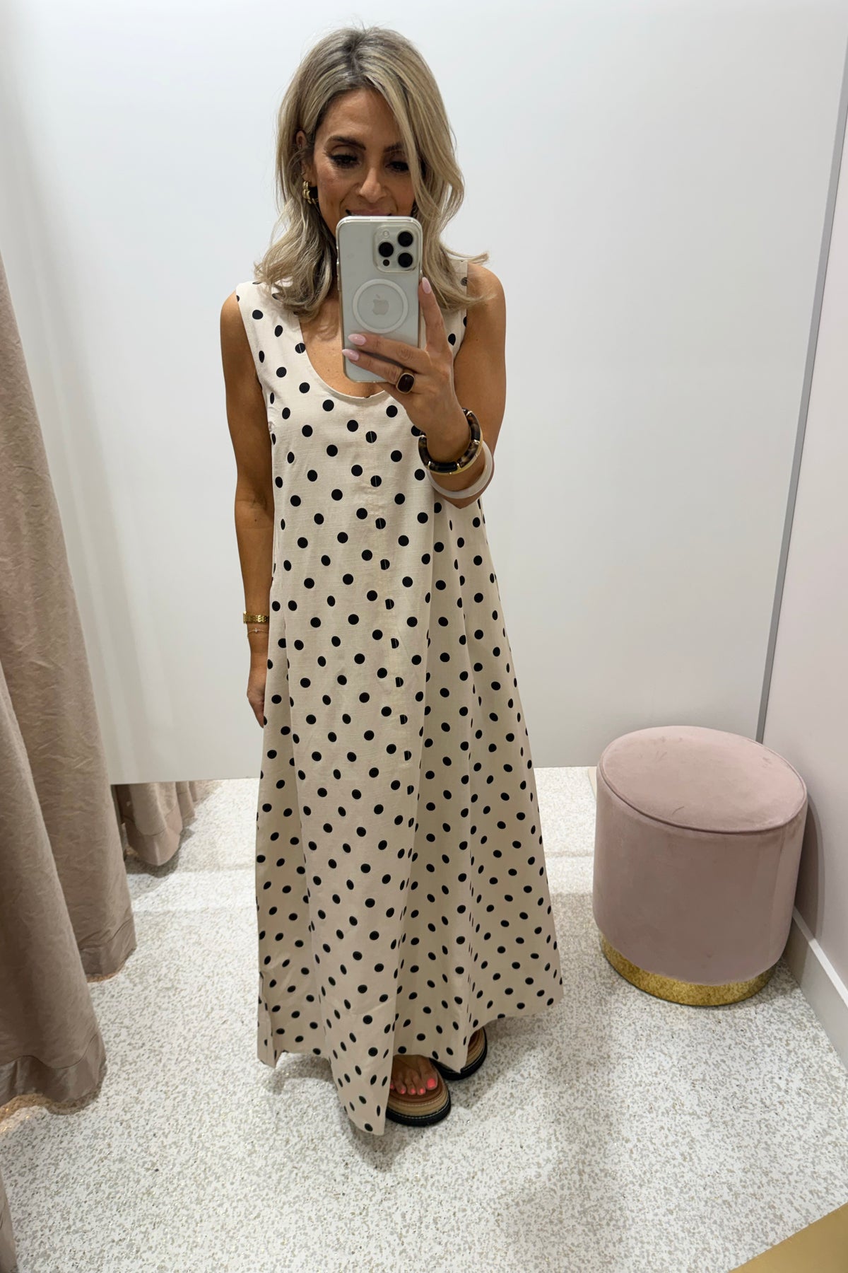 Chosen By Fifi & Annie The Luella Cotton Swing Dress | Polka Dot