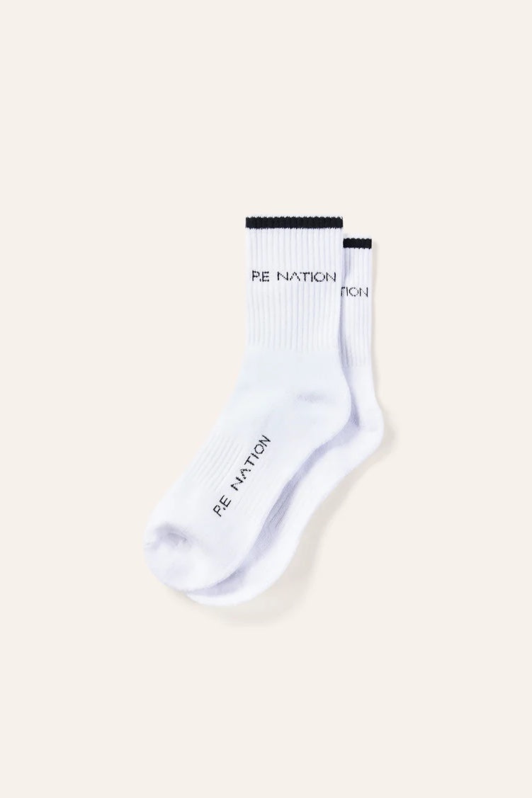 P.E Nation Vita Sock | Optic White / Black
