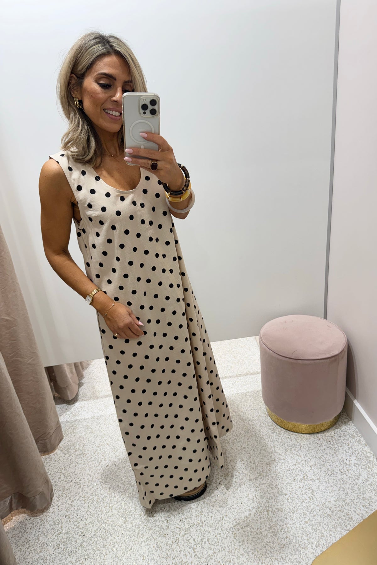 Chosen By Fifi & Annie The Luella Cotton Swing Dress | Polka Dot