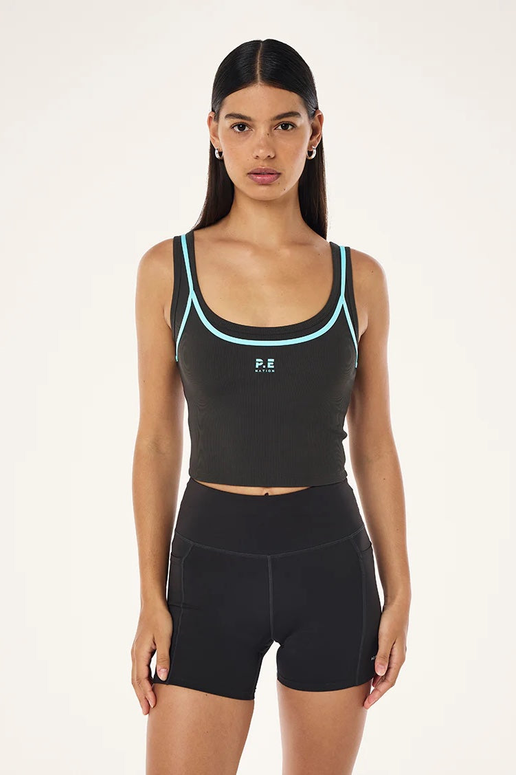 P.E Nation Forward Tank | Smokestone / Aqua