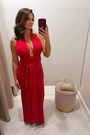 Shona Joy Campbell Halter Plunged Maxi Dress | Goji