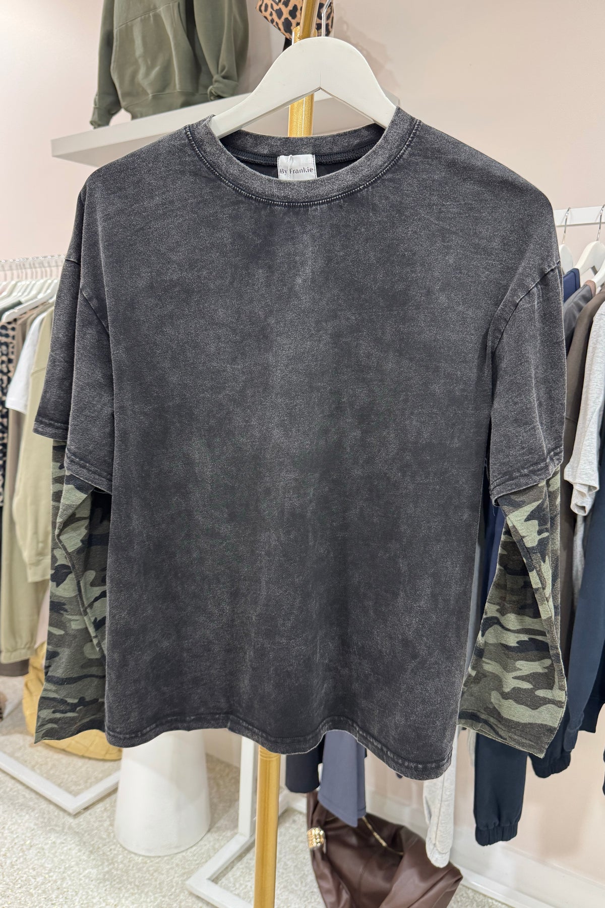 Chosen By Fifi & Annie The Camo, Camo Long Sleeve Tee | Washed Black
