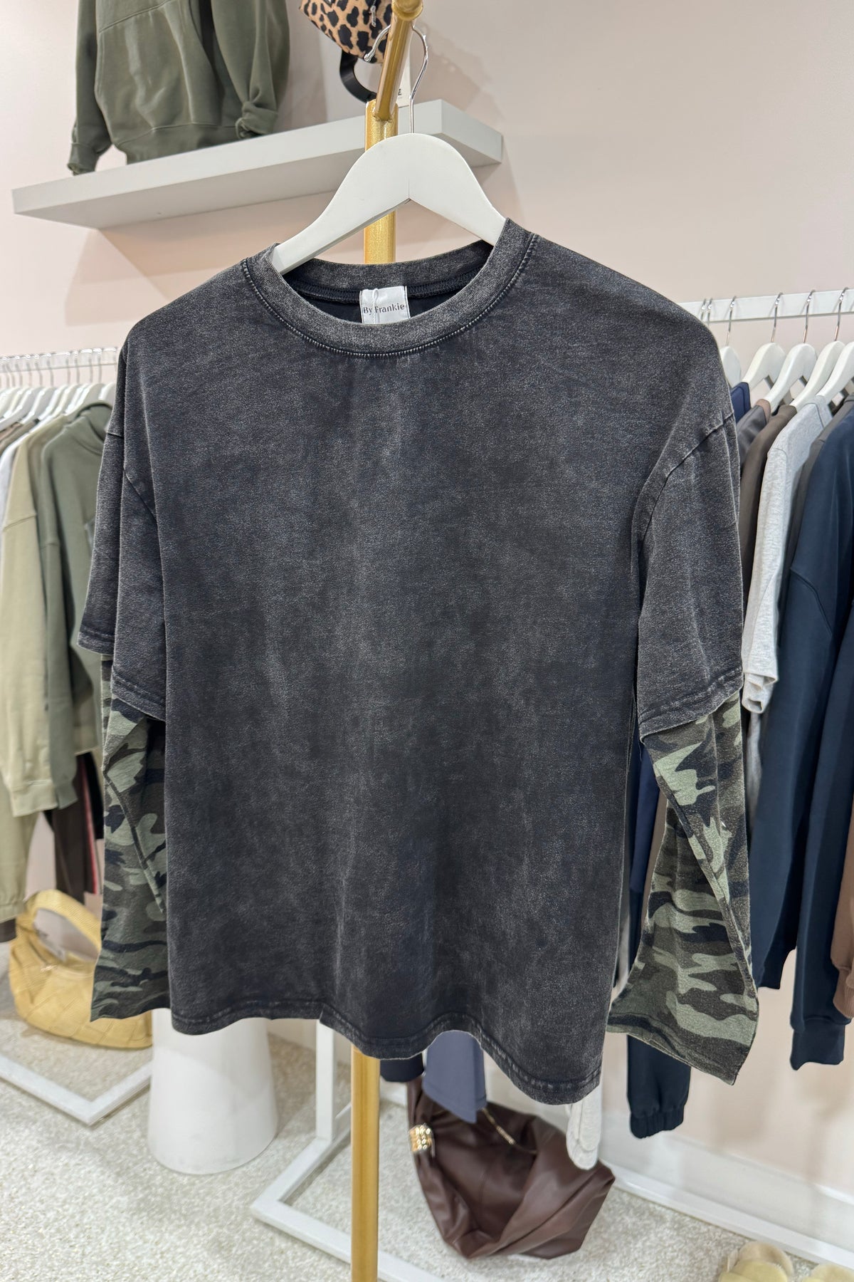 Chosen By Fifi & Annie The Camo, Camo Long Sleeve Tee | Washed Black