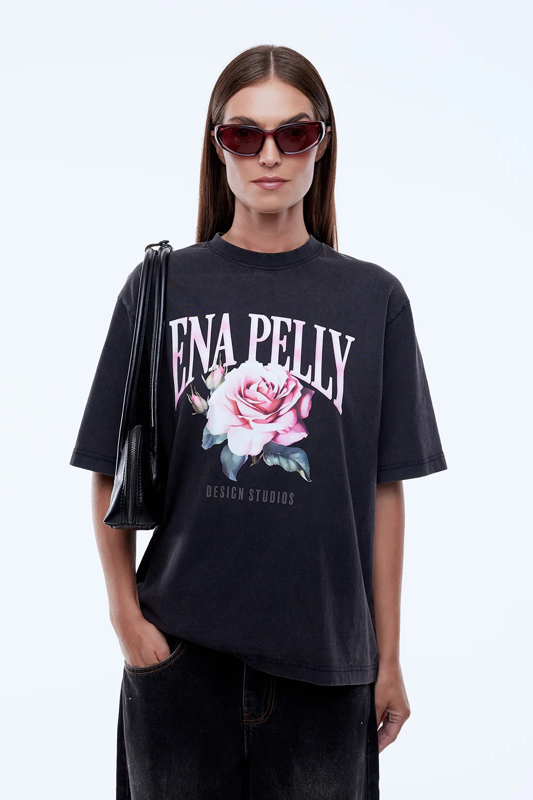 Ena Pelly Rose Tee | Vintage Black