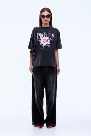 Ena Pelly Rose Tee | Vintage Black