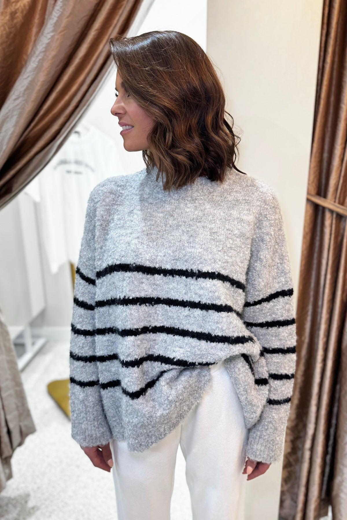 Chosen By Fifi & Annie The Billie Basic Knit Sweater | Grey Marle / Black BEST SELLER RESTOCKED