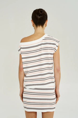 Summi Summi Knit Off Shoulder Top | Dusty Rose Stripe