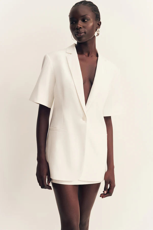 Shona Joy Felix Short Sleeve Blazer | Coconut
