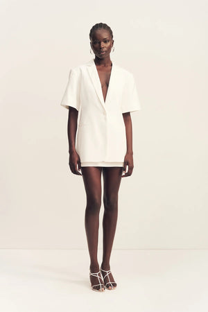 Shona Joy Felix Short Sleeve Blazer | Coconut