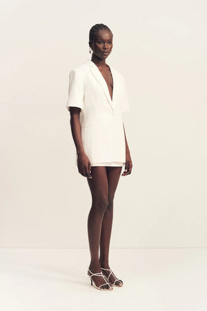 Shona Joy Felix Short Sleeve Blazer | Coconut
