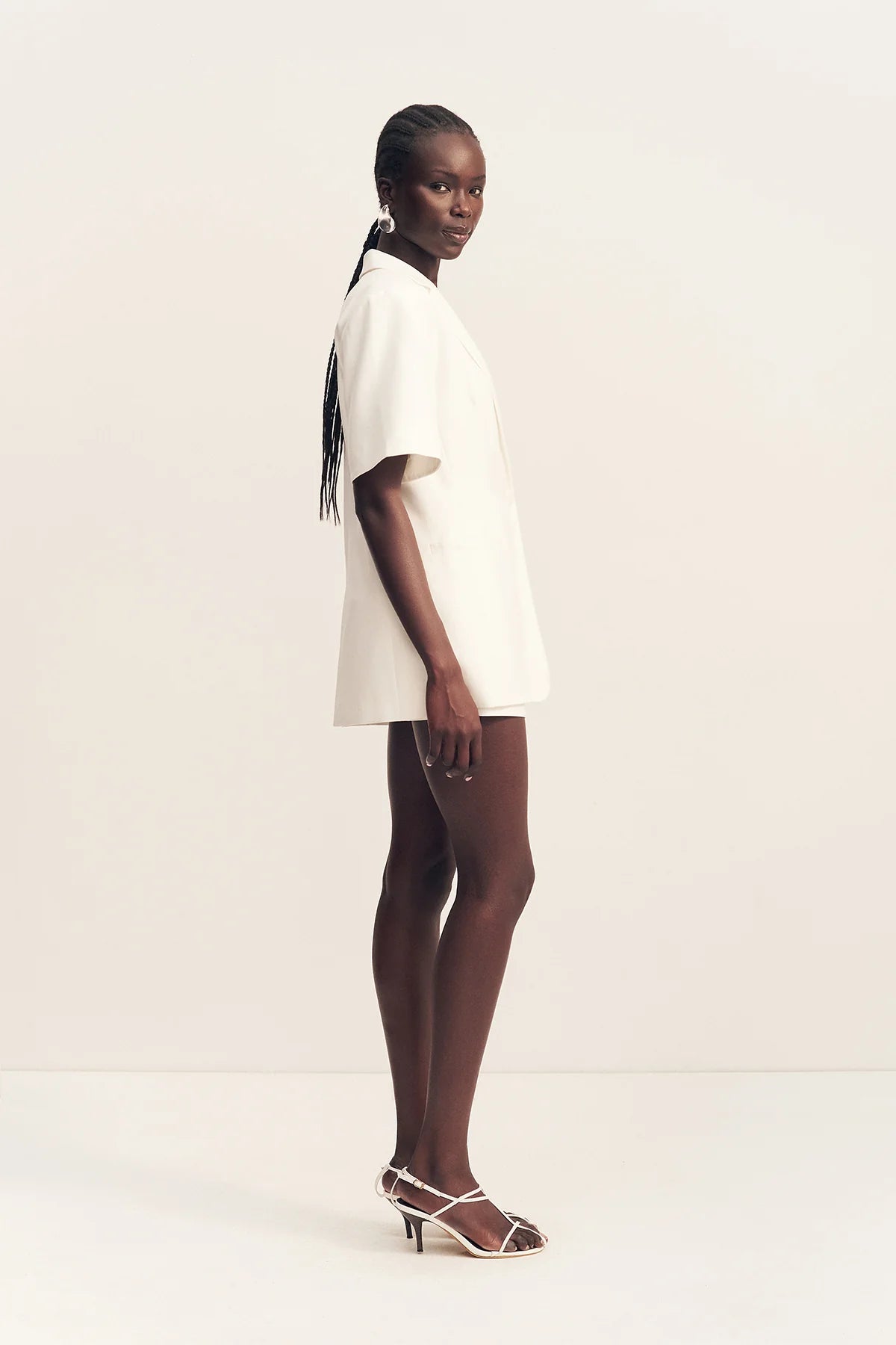 Shona Joy Felix Short Sleeve Blazer | Coconut