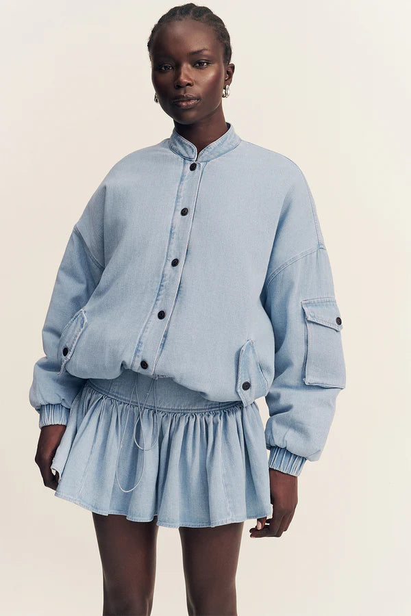 Shona Joy Elisworth Bomber Jacket | Bleached Blue