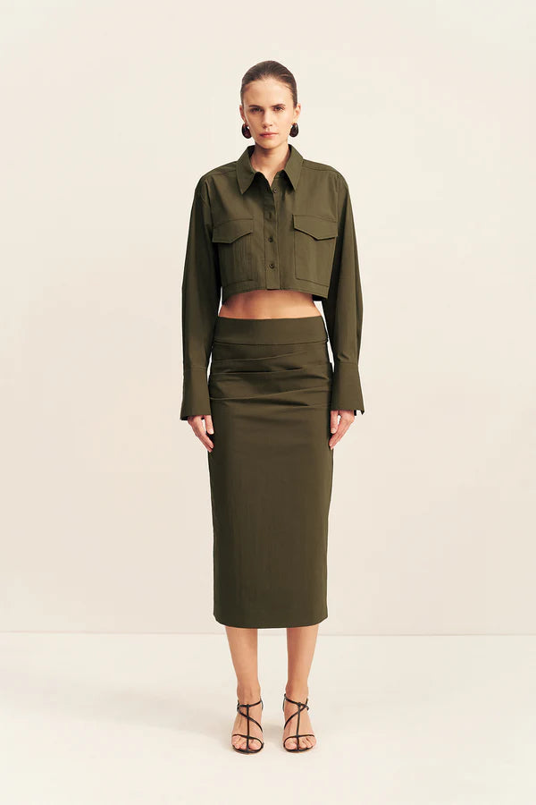 Shona Joy Campbell Patch Pocket Crop Shirt | Jungle
